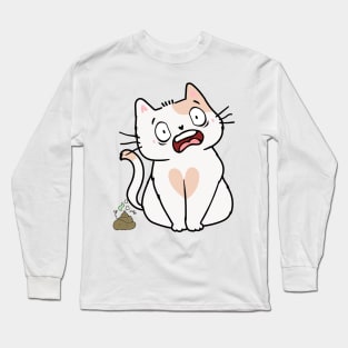 Funny persian cat smells poo poo Long Sleeve T-Shirt